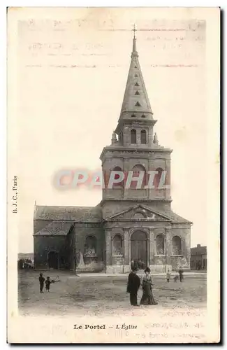 Le portel Cartes postales L&#39eglise (publicite Galeries du temple a Paris)