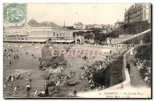 Biarritz Ansichtskarte AK La grande plage Maree basse