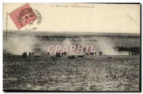 Cartes postales Militaria Ecoles a feu Une batterie dissimulee (militaria)