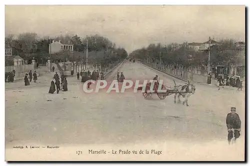 Marseille - Le Prado vu de la Plage - Ansichtskarte AK