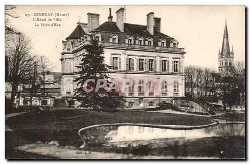 Epernay - L&#39Hotel de Ville La Piece D&#39eau - Cartes postales