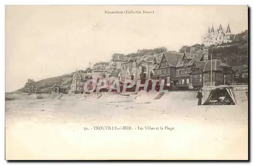 Trouville - Les Villas et la plage - Ansichtskarte AK