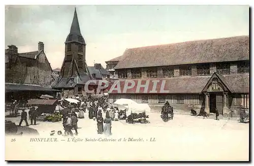 Honfleur - L'Eglise St Catherine et le Marche - Cartes postales