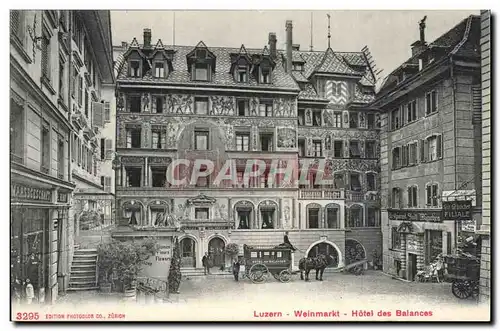 Suisse - Schweiz - Luzern - Weinmarkt - Hotel des Balances - Cartes postales