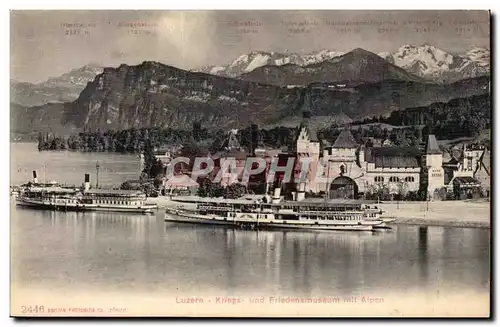 Suisse Luzern Kriegs und Friedensmuseum mit Alpen Cartes postales