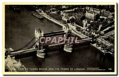 Grande Bretagne Great Britain Cartes postales Aerial view of tower bridge and the towers of london Londres