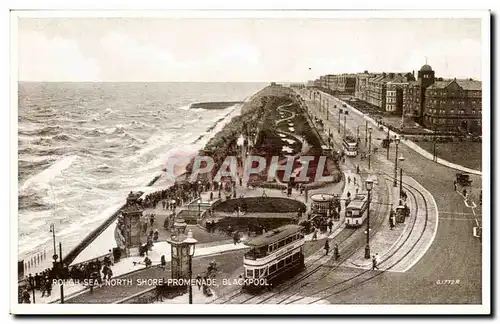 Grande Bretagne Great BRitain Cartes postales Rough sea Rockery promenade Blackpool