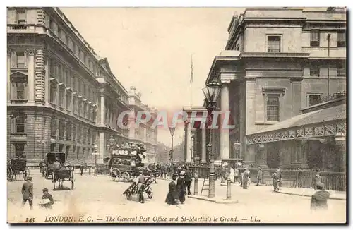 Grande Bretagne Great Britain Ansichtskarte AK London Londres The General Post office and St Martin&#39s le Grand