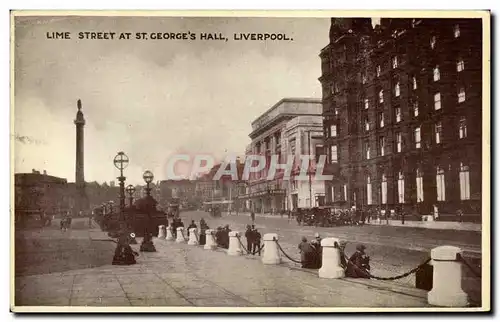 Grande Bretagne Great Britain Ansichtskarte AK Lime street at St George&#39s hall Liverpool
