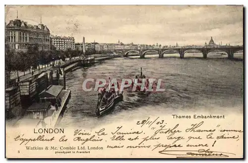 Grande Bretagne Great Britain Cartes postales Londres London Thames Embankment