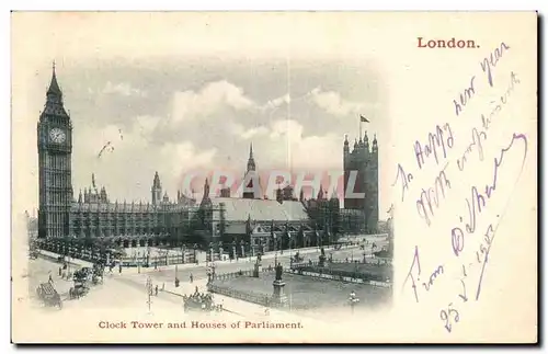 Angleterre - England - London - Clock Tower and Houses of Parliment - Ansichtskarte AK