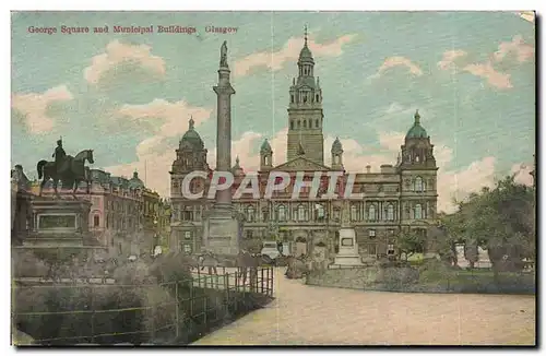 Ecosse - Scotland - Glasgow - George Square and Municipal Building - Ansichtskarte AK