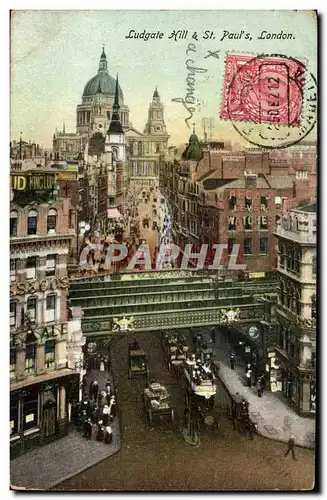 Grande Bretagne Great BRitain Cartes postales London Londres Ludgate Hill and St Paul&#39s London