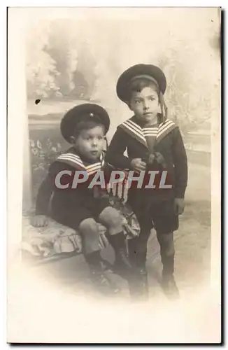 CARTE PHOTO Enfants marins