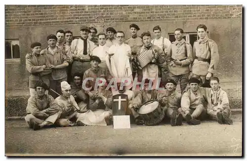 CARTE PHOTO Militaria Soldats Accordeon