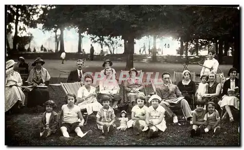 CARTE PHOTO Saint Honore les Bains aout 1932 Tennis Poupee Enfants Nievre