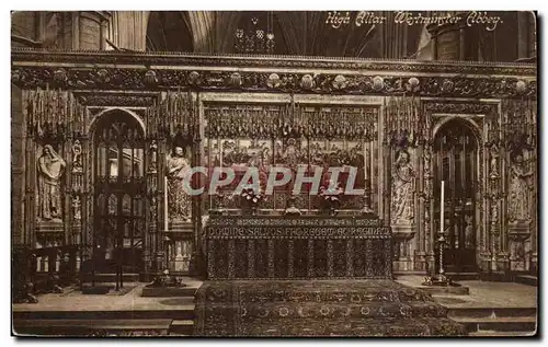 Angleterre - England - London - Londres - Valentine&#39s Gravure - High Alter - Westminster Abbey -