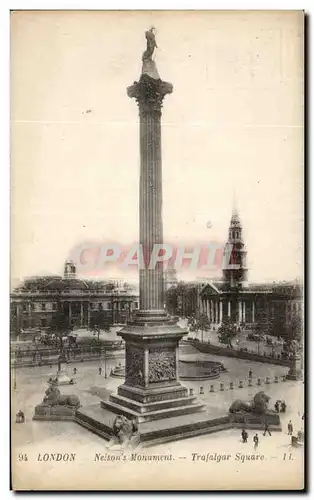Angleterre - England - London - Londres - Nelson&#39s Monument - Trafalger Square - Ansichtskarte AK