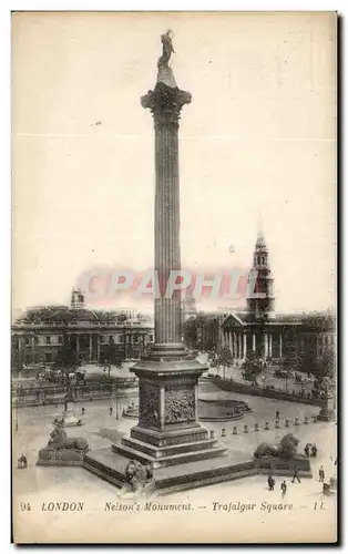 Angleterre - England - London - Londres - Nelson&#39s Monument - Trafalger Square - Cartes postales