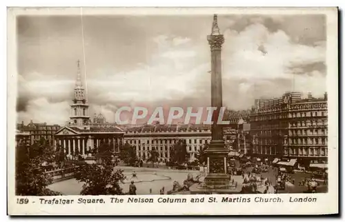 Angleterre - England - London - Londres - Trafalger Square - The Nelson Column and St Martins Church