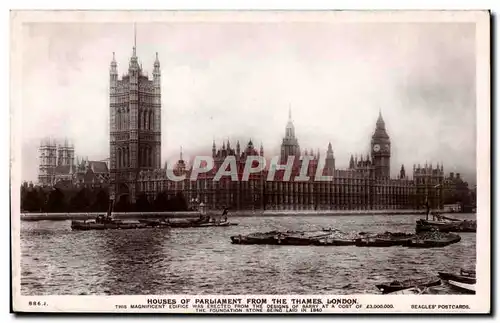 Angleterre - England - London - Londres Houses of Parliment from the Thames - Ansichtskarte AK