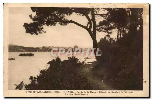 Dinard Cartes postales Bords de la Rance Chemin de ronde a la Vicomte Au loin saint Servan