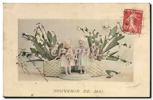 Cartes postales Fantaisie Souvenir de Mai Santons