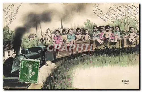 Cartes postales Fantaisie Enfants Train