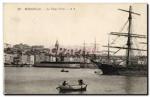 Marseille Cartes postales le vieux port (bateau)