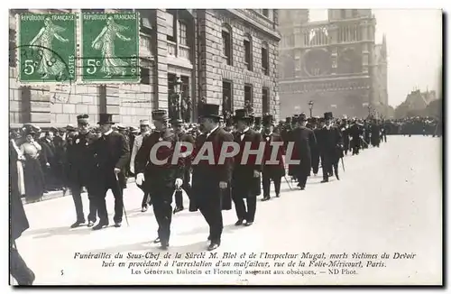 Ansichtskarte AK Funerailles du sous chef surete Blot et inspecteur Mugat morts rue de la Folie Mericourt Paris G