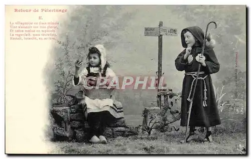 Cartes postales Retour de pelerinage Enfants Belleveu Route de Rome