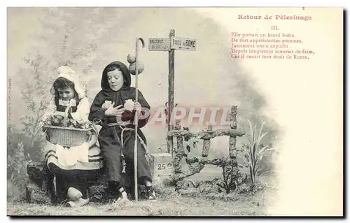 Cartes postales Retour de pelerinage Enfants Belleveu Route de Rome