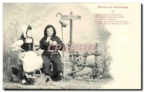 Cartes postales Retour de pelerinage Enfants Belleveu Route de Rome