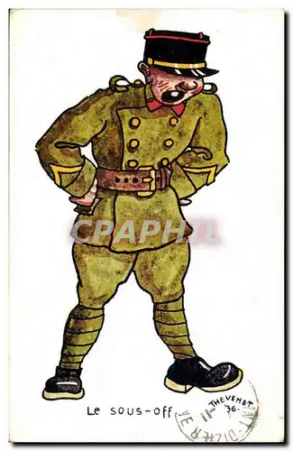 Cartes postales Illustrateur Cass Le sous off (militaria soldat)