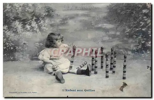 Cartes postales Fantaisie Enfant aux quilles