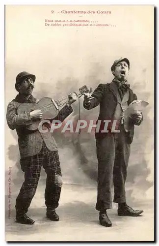 Cartes postales Fantaisie Chanteurs des cours (guitare musique humour)