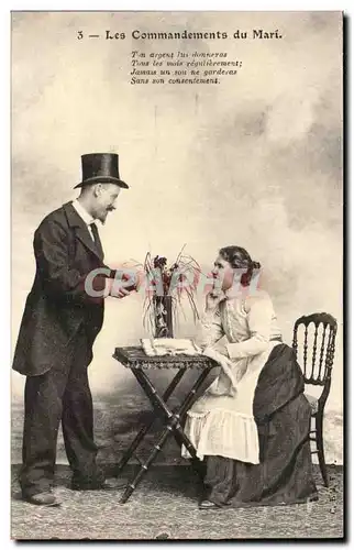 Cartes postales Couple Fantaisie Les commandements du mari