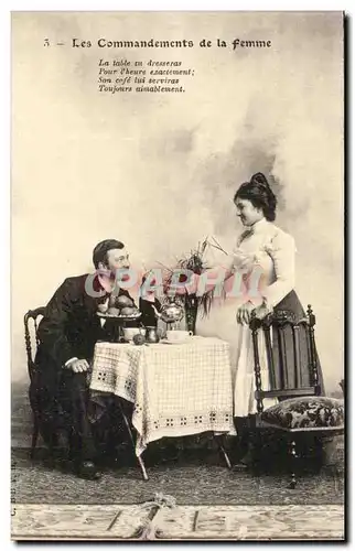 Cartes postales Couple Fantaisie Les commandements de la femme