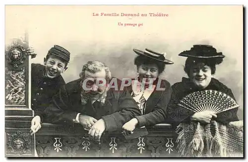 Cartes postales Fantaisie humour La famille Durand au theatre Un passage gai