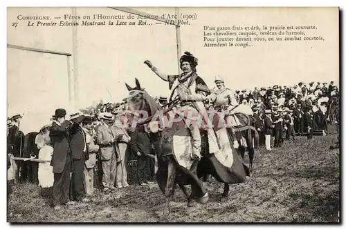 Compiegne Cartes postales Fetes de Jeanne d&#39arc (1909) Le premier Echevin Montrant la Lice au roi