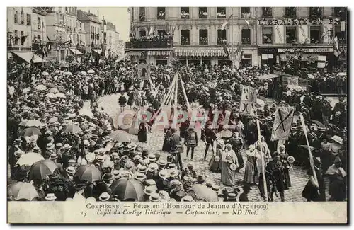 Cartes postales Compiegne Les fetes de Jeanne d'arc (1909) DEfile du cortege historique Corporations