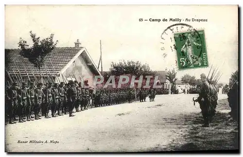 Militaria CAmp de Mailly Ansichtskarte AK Au drapeau