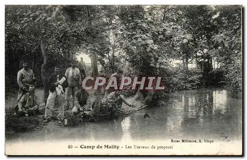 Militaria CAmp de Mailly Ansichtskarte AK Les travaux de proprete