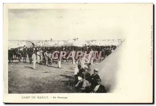 Militaria CAmp de Mailly Ansichtskarte AK La pansage (chevaux)