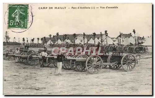 Militaria CAmp de Mailly Ansichtskarte AK Parc d&#39artillerie Vue d&#39ensemble (canons)