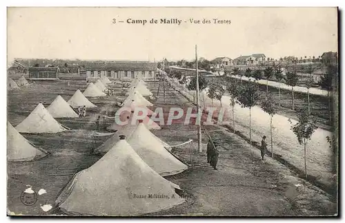 Militaria CAmp de Mailly Cartes postales Vue des tentes