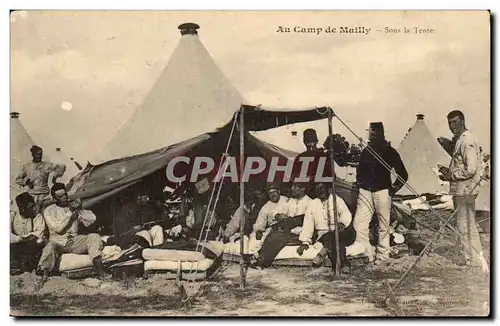 Militaria CAmp de Mailly Ansichtskarte AK Sous la tente