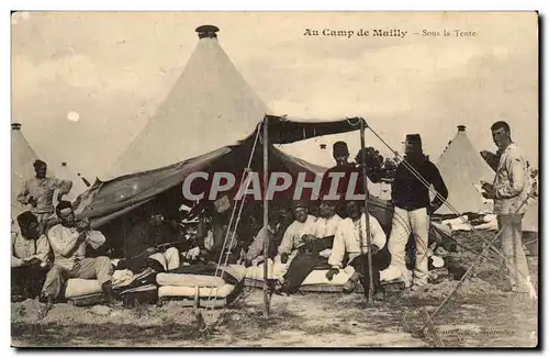 Militaria CAmp de Mailly Cartes postales Sous la tente