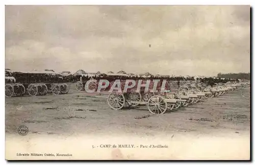 Cartes postales Militaria CAmp de Mailly Parc d&#39artillerie