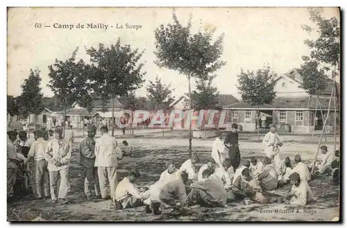 Cartes postales Militaria CAmp de Mailly La soupe